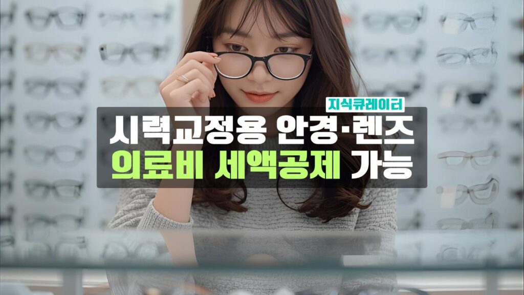 시력교정용 안경 · 렌즈 구입, 연말정산 세액공제 가능